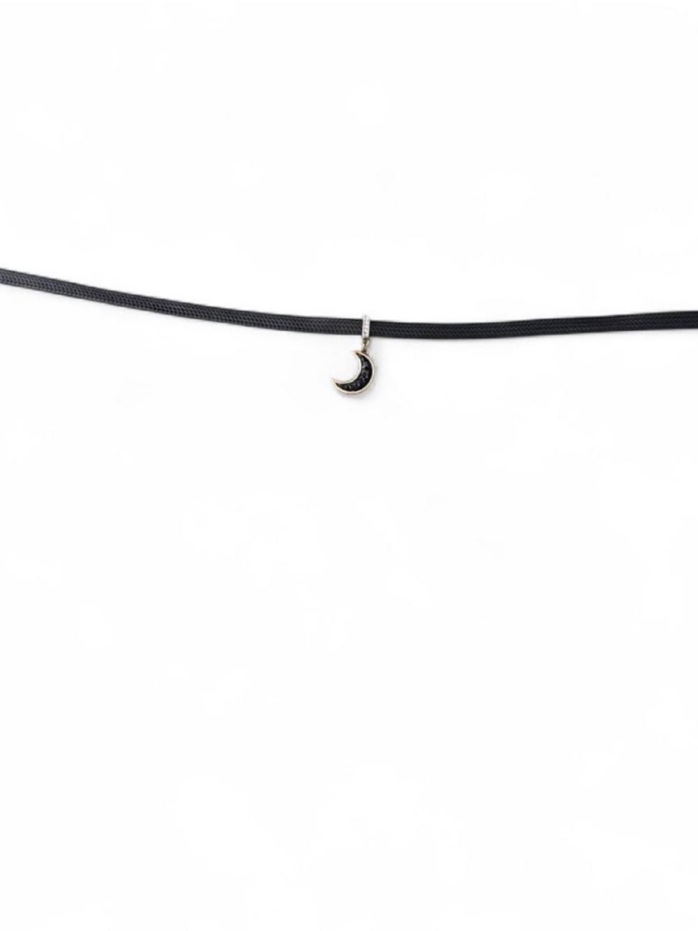 Black Crescent Moon Choker Necklace